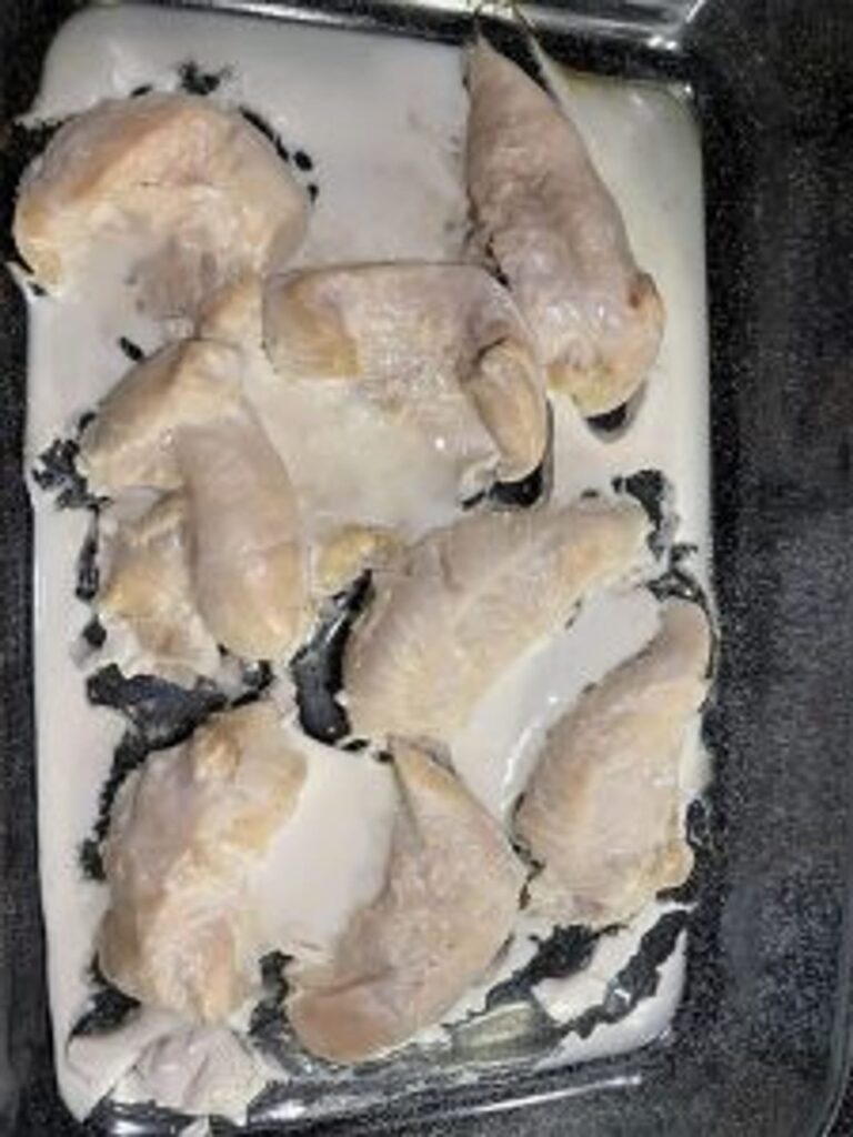 What is this white stuff that comes out of chicken when I bake it? It’s NOT fat! It’s from Costco and supposedly organic. The white substance is rubbery!! Check in comments 👇