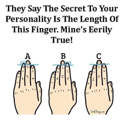 They Say The Secret To Your Personality Is The Length Of This Finger. Mine’s Eerily True! Read full article in comments 👇