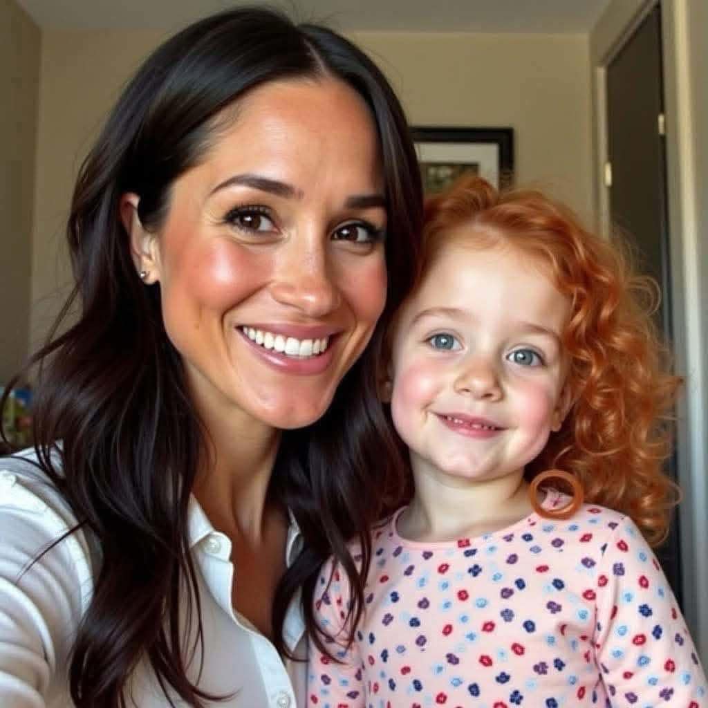 Meghan Markle publicly shared a photo of her daughter, Lilibet, for the first time, leaving the entire UK stunned. She declared: “Look at my daughter’s red hair, and Lilibet’s biological father turns out to be…” 😳😳I wasn’t expecting this…See more below 👇👇👇