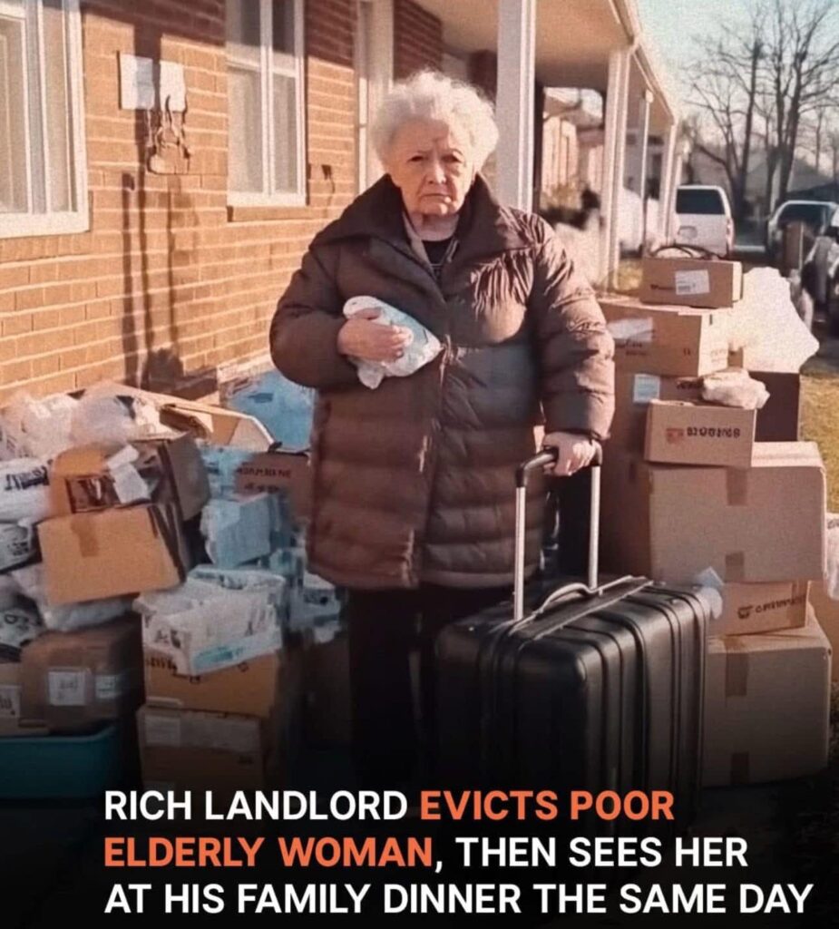 Rich Landlord Evicts Poor Old Lady from Rental Home, Goes to Family Dinner and Sees Her There