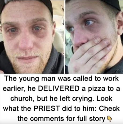 When he reached his destination, he was asked to come in and personally deliver the pizza to the priest. Even though he found it extremely strange, the man agreed. But what happened to him in the next few seconds left him speechless. Read below 👇⁬