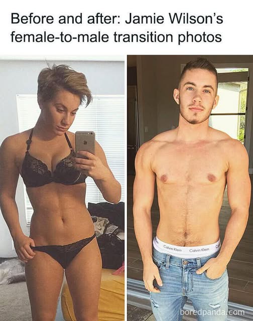 Before and after: Jamie Wilson’s female-to-male transition photos (link in the comments)😳