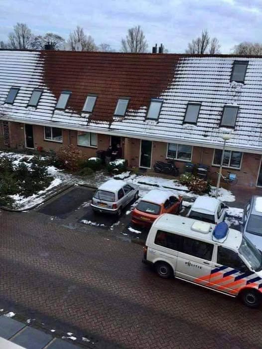 Neighbors noticed that the snow NEVER settled on the neighboring roof. They got extremely worried and called the Police. But what they found below the roof is disturbing 😨 Check the comments👇👇👇