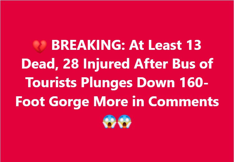 💔 BREAKING: At Least 13 Dead, 28 Injured After Bus of Tourists Plunges Down 160-Foot Gorge More in Comments😱😱